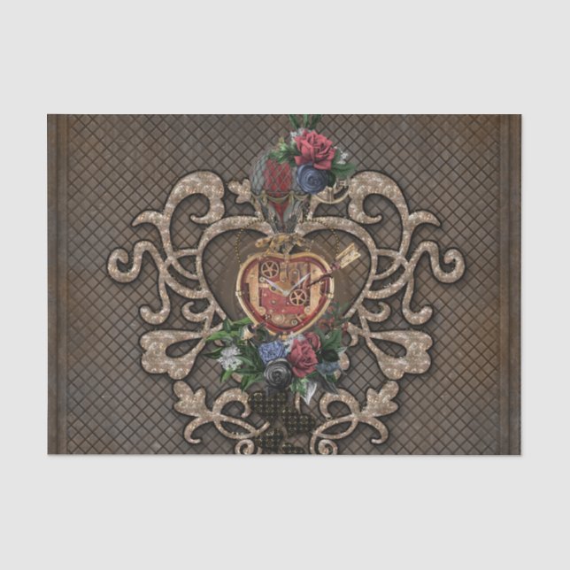 Fantastisches Steampunkherz Seidenpapier (Vorderseite)