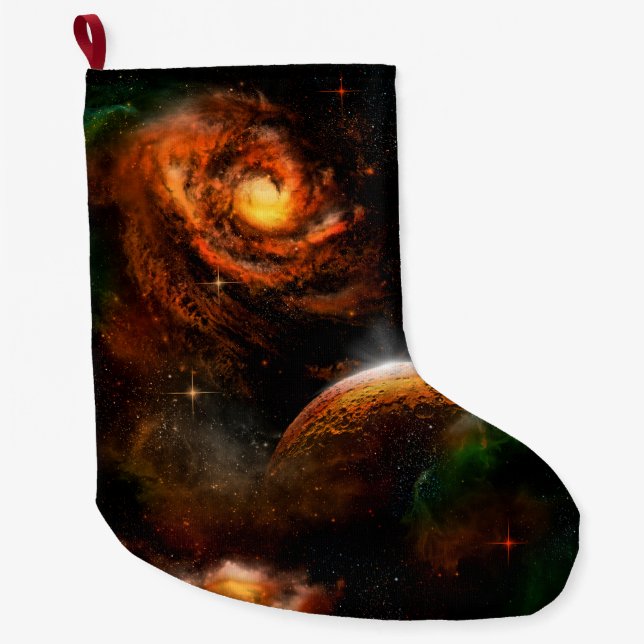 Fantastisches Universum mit Planeten und Sternen Großer Weihnachtsstrumpf (Vorderseite)