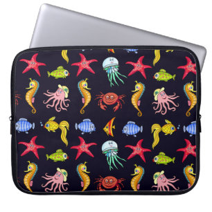 Fantastisches Wassermuster mit herrlich orangefarb Laptopschutzhülle
