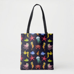 Fantastisches Wassermuster mit herrlich orangefarb Tasche