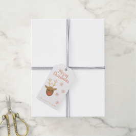 Fantastisches Weihnachtsfest Rentier Pink Gold Geschenkanhänger