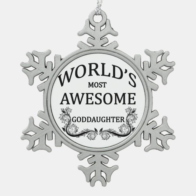 Fantastischste Patenttochter der Welt die Schneeflocken Zinn-Ornament (Vorderseite)