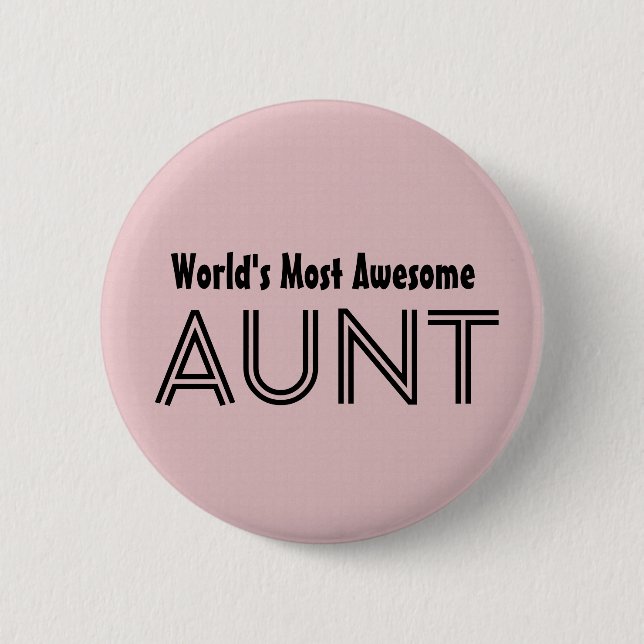 Fantastischste TANTE kundenspezifisches rosa Button (Vorderseite)