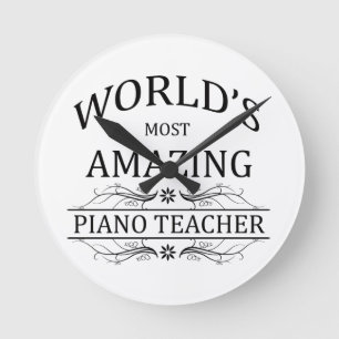 Fantastischster das Klavier-Lehrer der Welt Runde Wanduhr