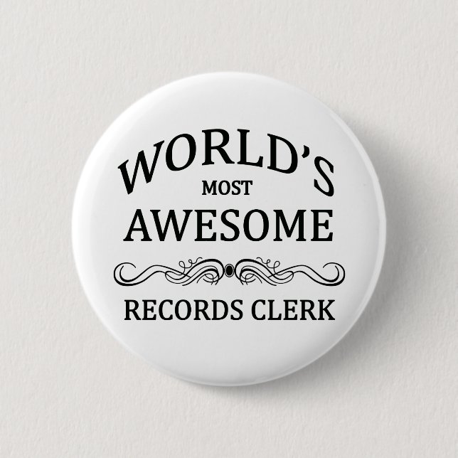Fantastischster die Plattenen-Sekretär der Welt Button (Vorderseite)