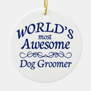 Fantastischster Groomer der Welt Hunde Keramik Ornament