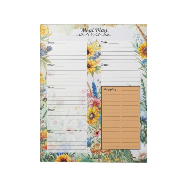 Fantasy 7 Day Meal Planner Notizblock (Rotiert)