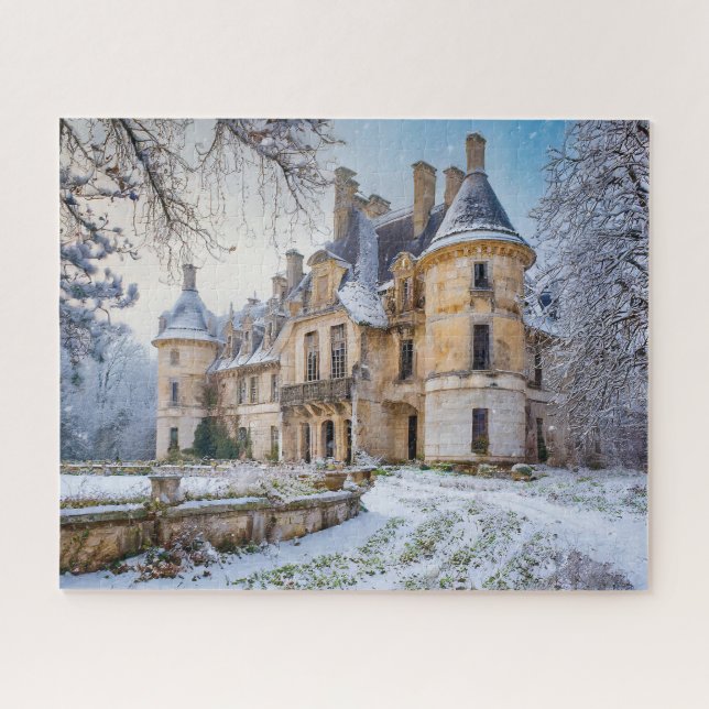Fantasy Abandoned French Chateau in Winter (Horizontal)