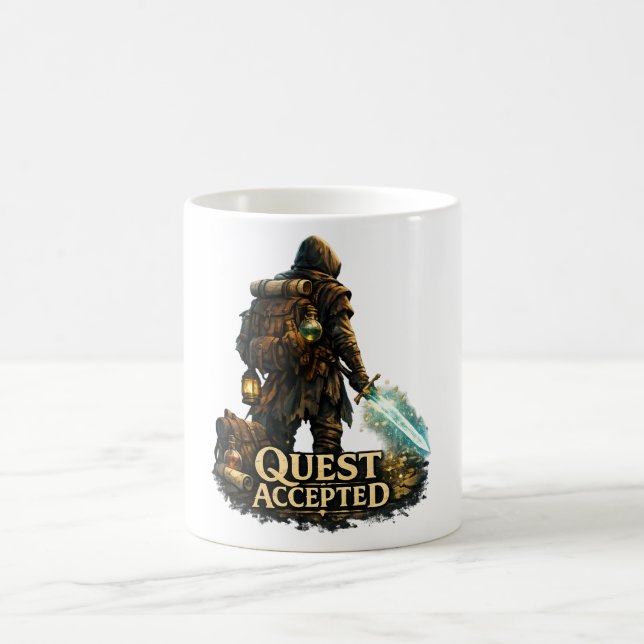 Fantasy-Abenteurer Quest Accepted Kaffeetasse (Mittel)