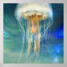Fantasy Abstrakte Qualle im Ozeanposter