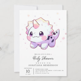 Fantasy Adorable Dinosaur Babydusche Einladung