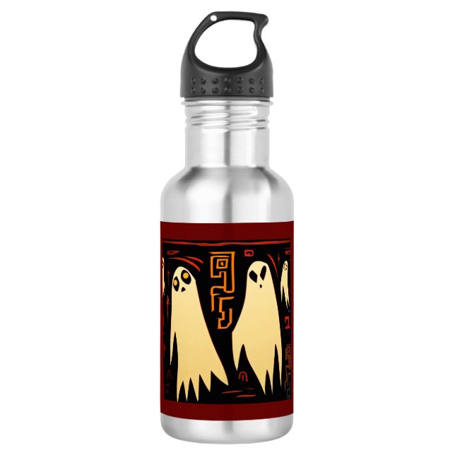 Fantasy Ägyptische Geister Halloween 2 Edelstahlflasche (Vorderseite)
