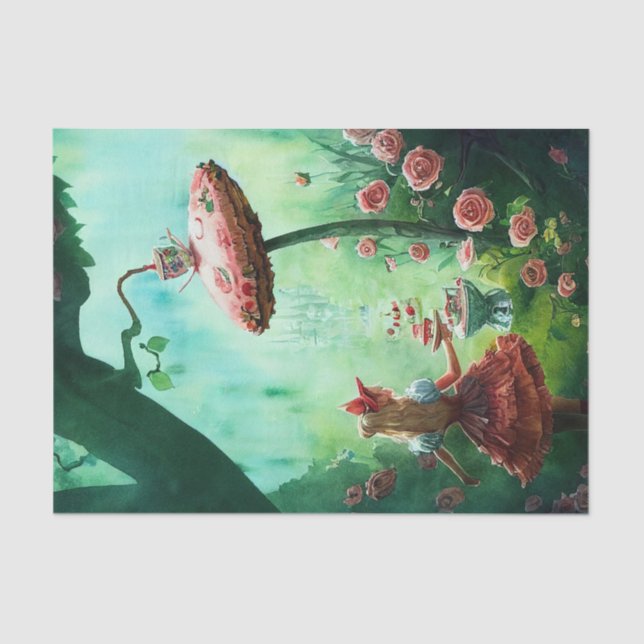 Fantasy Alice im Wunderland Decoupage Seidenpapier (Vorderseite)