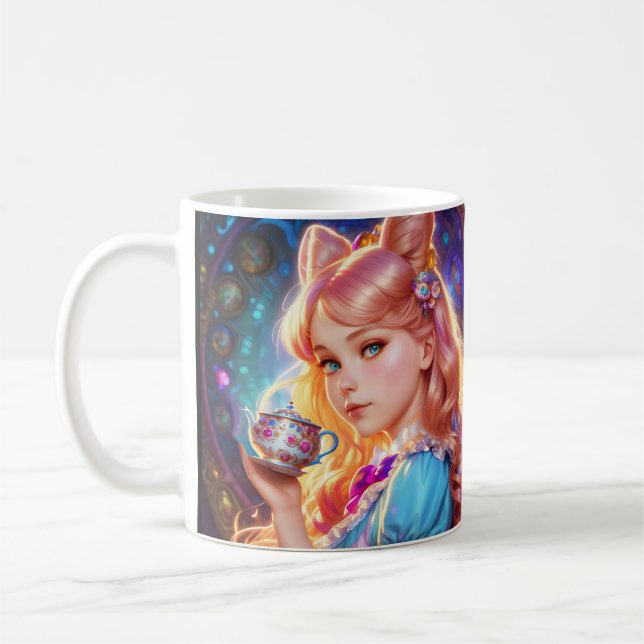 Fantasy-Alice im Wunderland Kaffeetasse (Links)