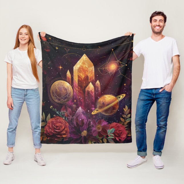 Fantasy Amethyst Kristallreich Muster Fleecedecke (Beispiel)