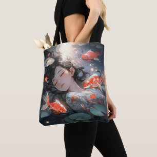 Fantasy-Anime-Mädchen und Karpfen Tasche