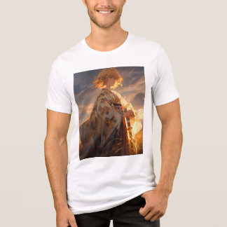 Fantasy-Anime-Stil-Sonnenuntergangs-Kunst-T-Shirt Tri-Blend Shirt