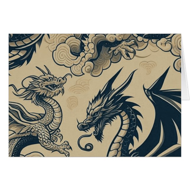 Fantasy Antike Drachen (Vorderseite (Horizontal))