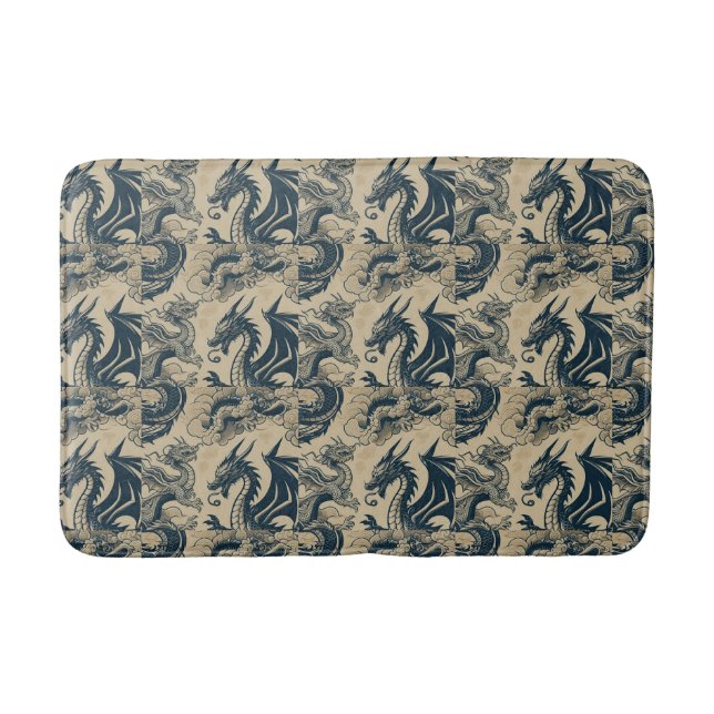 Fantasy Antike Drachen Badematte (Vorderseite)