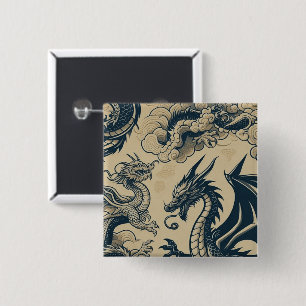 Fantasy Antike Drachen Button
