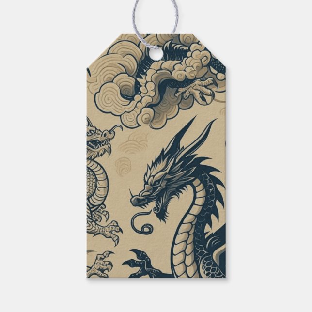 Fantasy Antike Drachen Geschenkanhänger (Vorderseite)