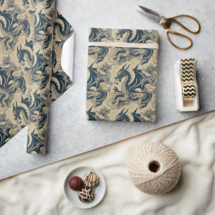 Fantasy Antike Drachen Geschenkpapier