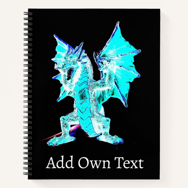 Fantasy Aqua Blue Dragon Notizbuch (Vorderseite)