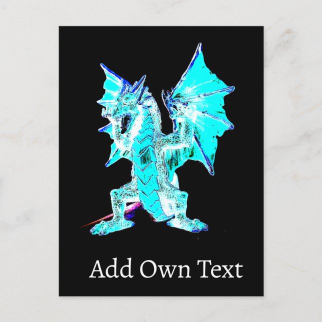 Fantasy Aqua Blue Dragon Postkarte (Vorderseite)
