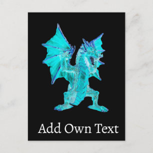 Fantasy Aqua Drache Blaues Wasser Fantasy Kunst Postkarte