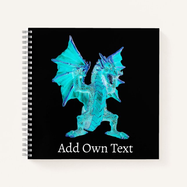Fantasy Aqua Dragon Notizbuch (Vorderseite)