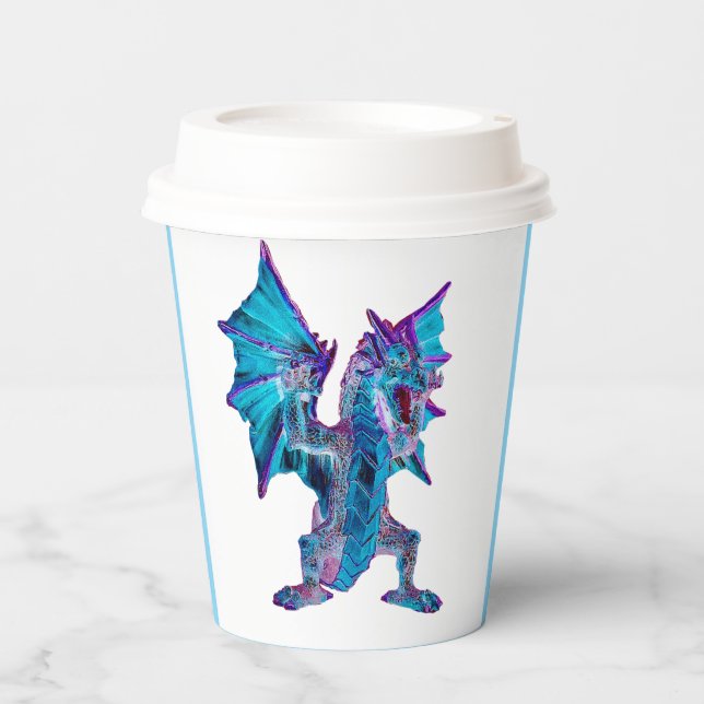 Fantasy Aqua Dragon Pappbecher (Vorderseite)