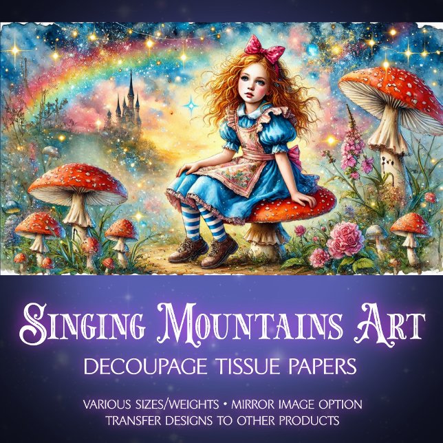 Fantasy Art Alice auf Mushroom Wunderland Seidenpapier (Von Creator hochgeladen)