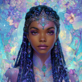Fantasy Art Black Girl Black Queen Goddess Poster