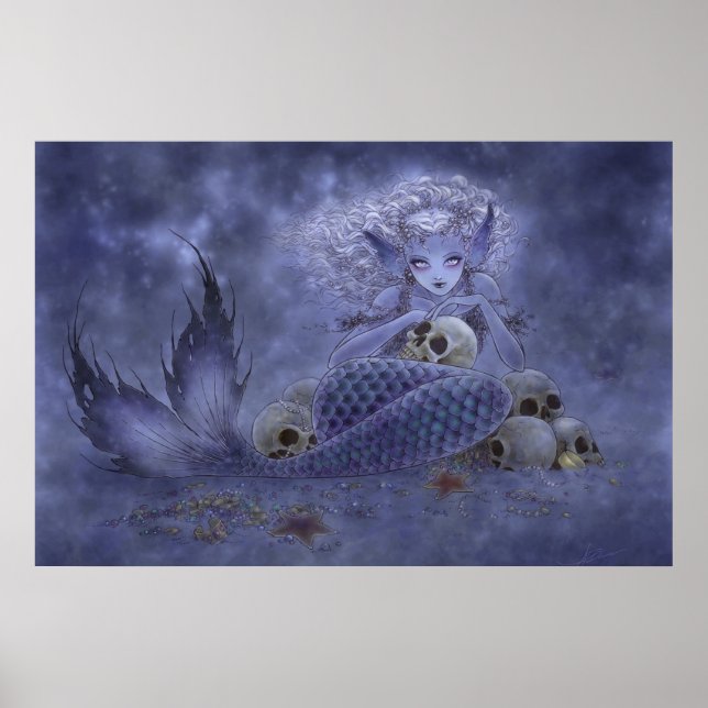Fantasy Art Print - Dunkle Meerjungfrau Poster (Vorne)