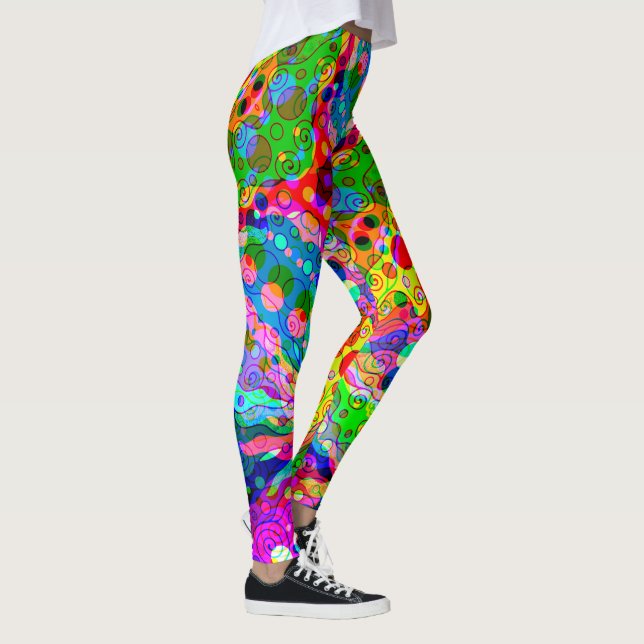 Fantasy Art skizzieren - Abstrakt Neon Shift 1 Leggings (Rechts)