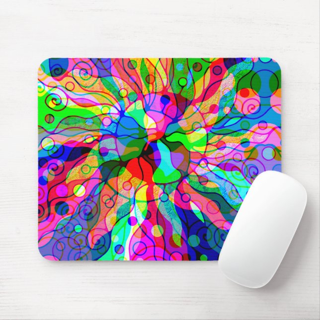 Fantasy Art skizzieren - Abstrakt Neon Shift 1 Mousepad (Mit Mouse)