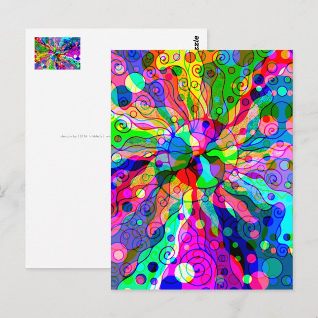 Fantasy Art skizzieren - Abstrakt Neon Shift 1 Postkarte (Vorne/Hinten)