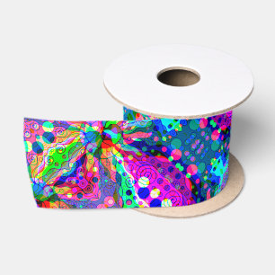 Fantasy Art skizzieren - Abstrakt Neon Shift 1 Satinband
