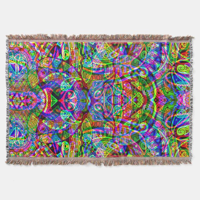 Fantasy Art skizzieren - Abstrakt Neon Shift 3 Decke (Vorderseite)