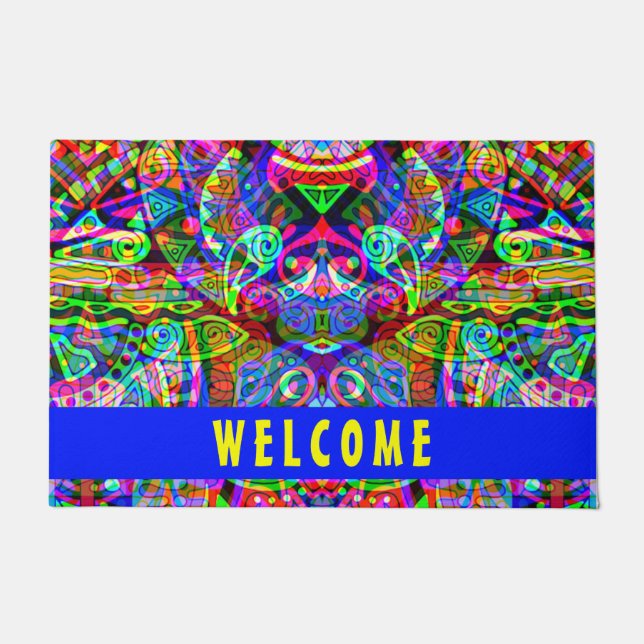 Fantasy Art skizzieren - Abstrakt Neon Shift 3 Fußmatte (Vorderseite)