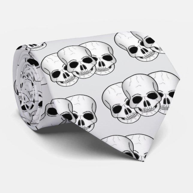Fantasy Art Skull Design Krawatte (Gerollt)
