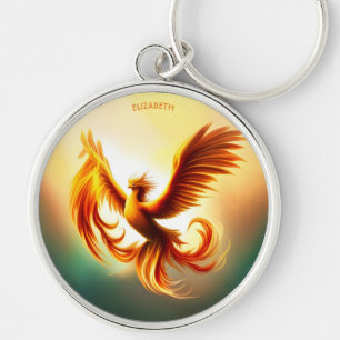Fantasy aufsteigende goldene Phoenix Art Deco Stil Schlüsselanhänger
