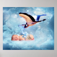 Fantasy Baby and Storch Schlafplakat
