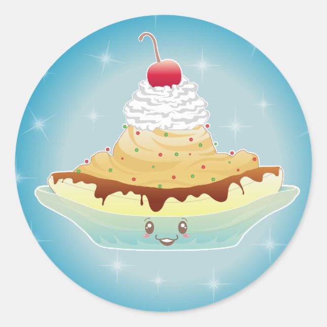 Fantasy Bananasplit Runder Aufkleber (Vorderseite)