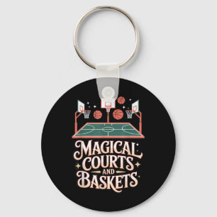 Fantasy Basketball Court Magic Entwurf Game Style Schlüsselanhänger