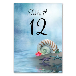 Fantasy Beach Custom Wedding Tischnummer Card