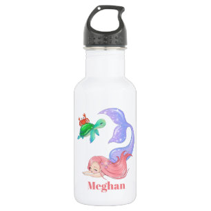 Fantasy Beach Meerjungfrau gibt Namen Meeresschild Edelstahlflasche