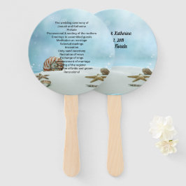 Fantasy Beach Theme Wedding Program Fan Fächer