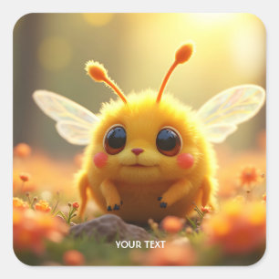Fantasy Bee Bug Sun Quadratischer Aufkleber
