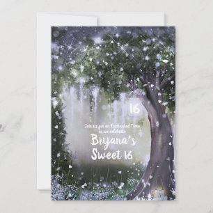 Fantasy Bezauberter Lavendel Liebe Forest Sweet 16 Einladung
